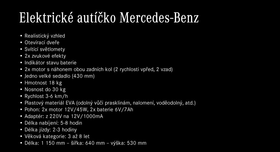Elektrické autíčko Mercedes-Benz